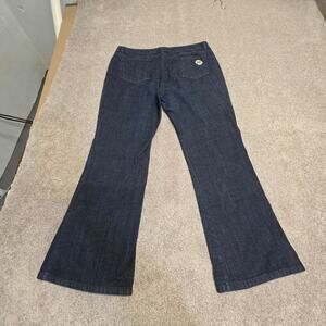 y2k 2000s indie sleaze Michael Kors Flare Jeans sz 14P Dark Wash Indigo MK Logo